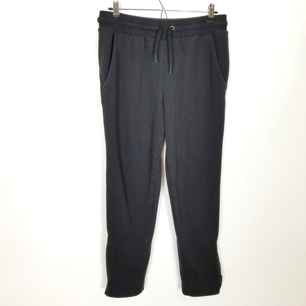 Athleta Women  Drawstring Waist Athletic Pants Sz‎ M Black Zipped Hem
